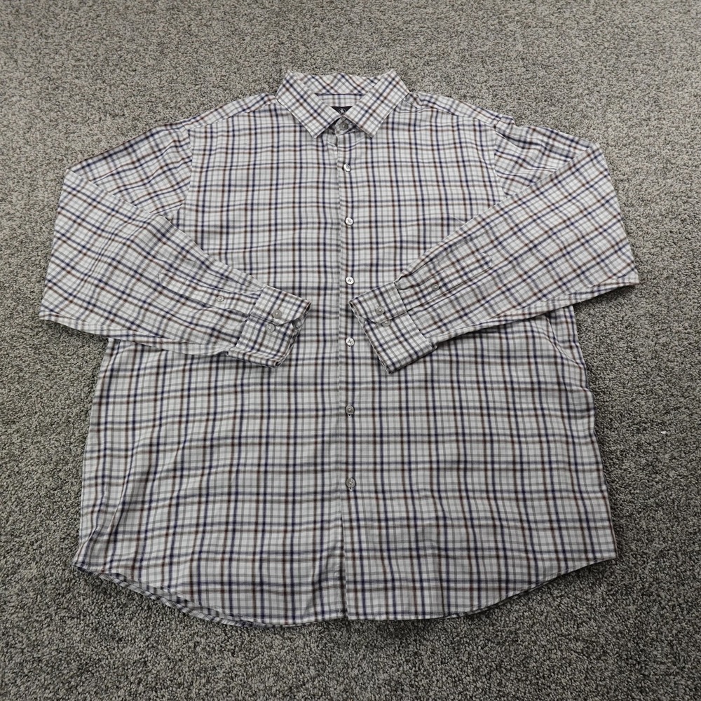 Hart Schaffner Marx Shirt Mens XL Plaid‎ Button Down Long Sleeve Dress Shirt